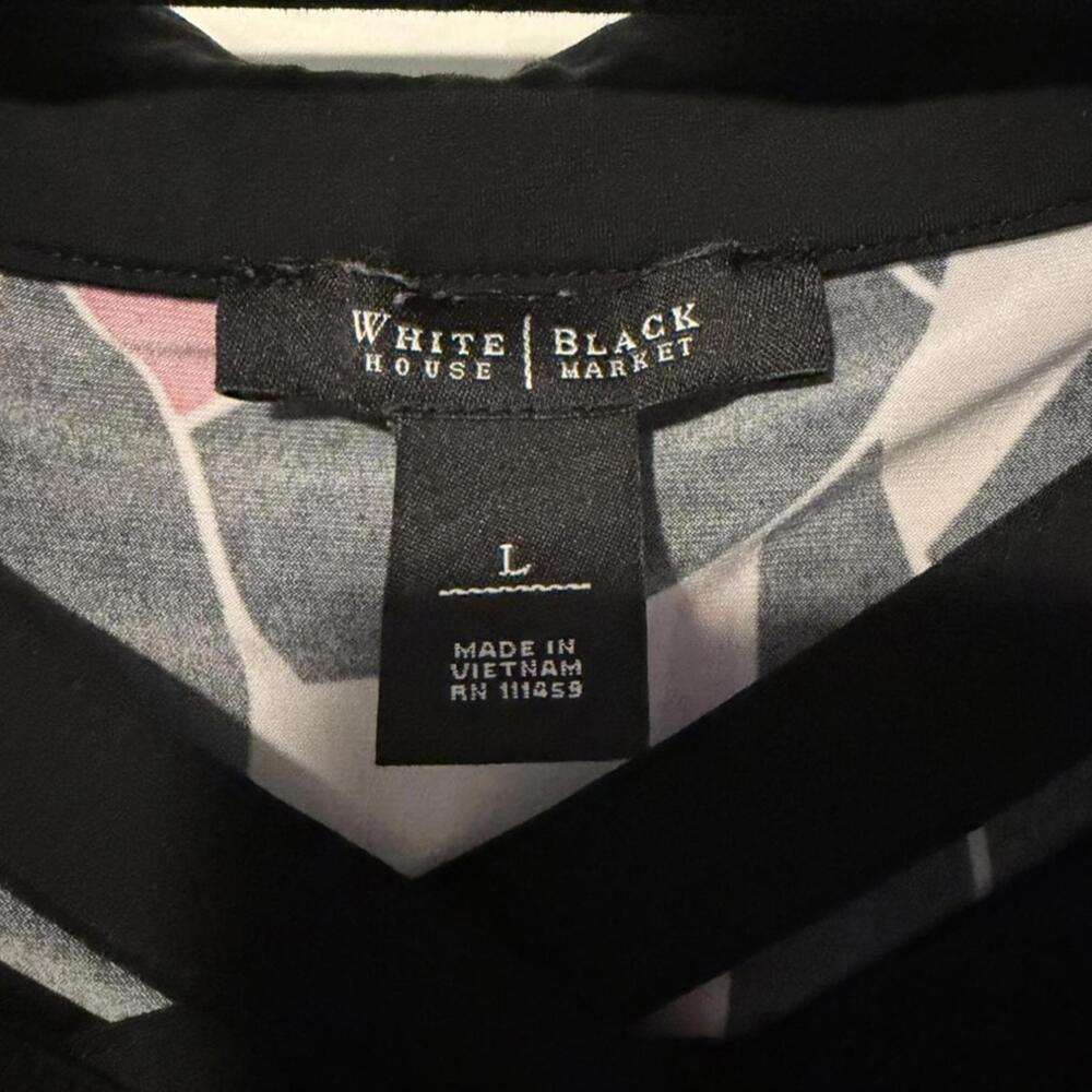 White House Black Market Sleeveless Geometric Print Top Size L - Picture 2 of 5